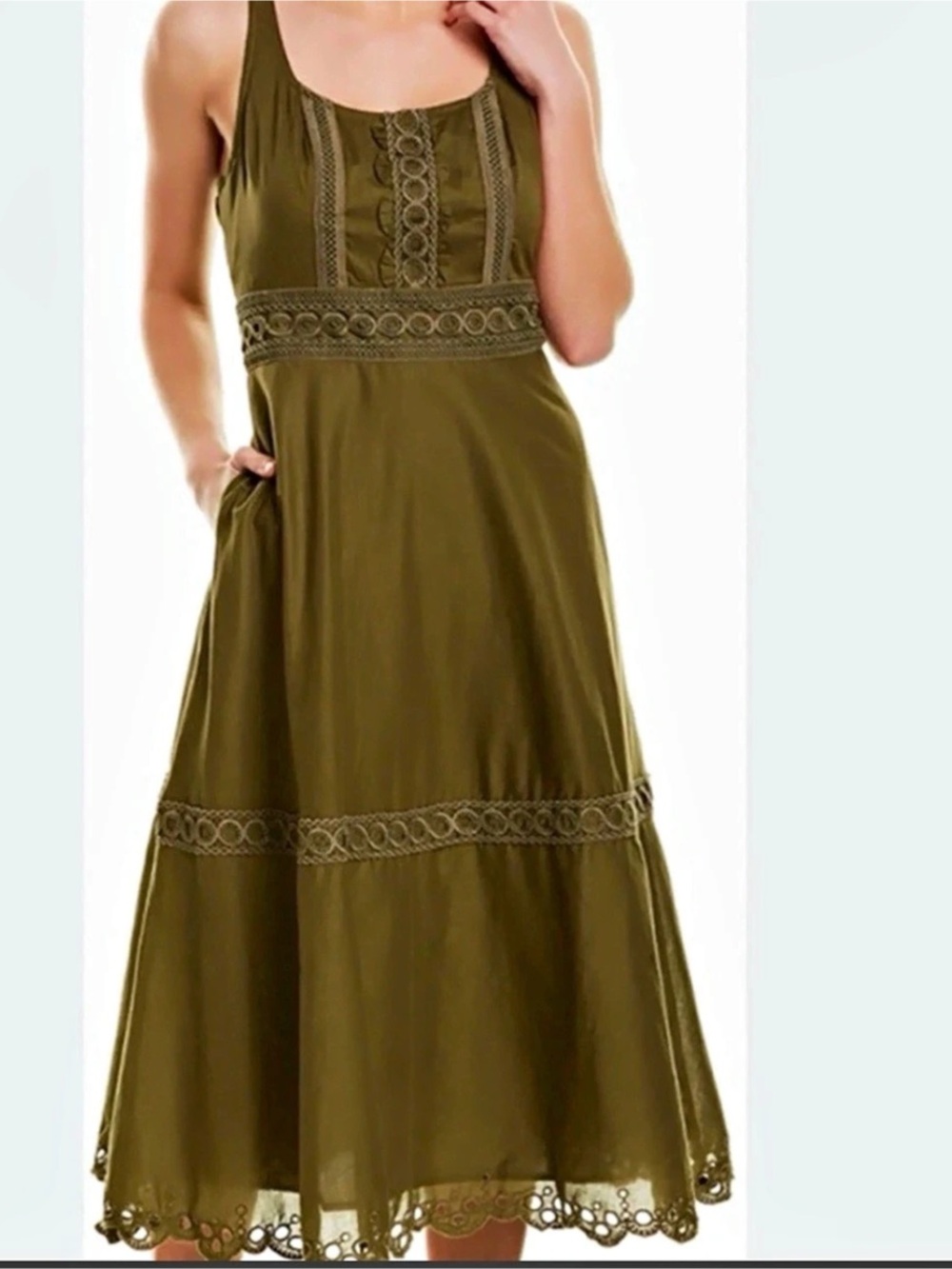 J Crew Maxi Dress in Green Size large Like New